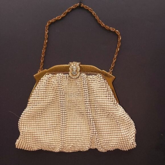 Whiting & Davis 1940s Ivory Rhinestone Vintage Bag - Picture 7 of 7